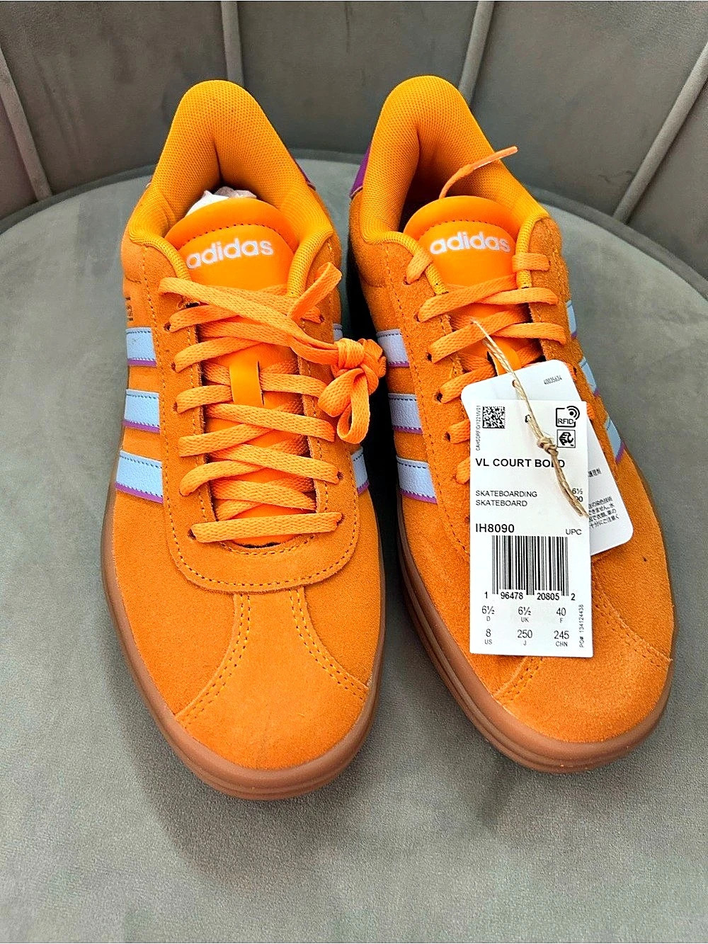 adidas VL Court 3.0 Orange Sneakers US 8.5 NWT